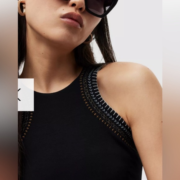 AllSaints Mako Crochet Midi Dress Size 2 - Picture 6 of 7